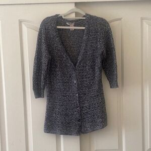 DKNY Charcoal Knit Cardigan. Size L